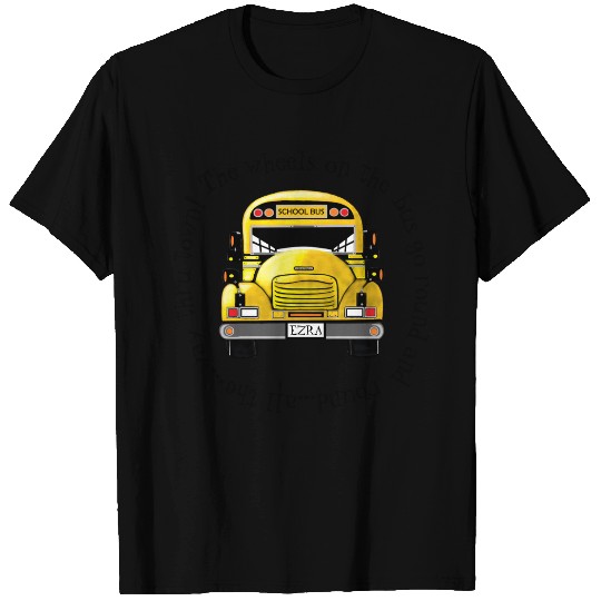 Personalise License Plate Name School Bus T-shirt