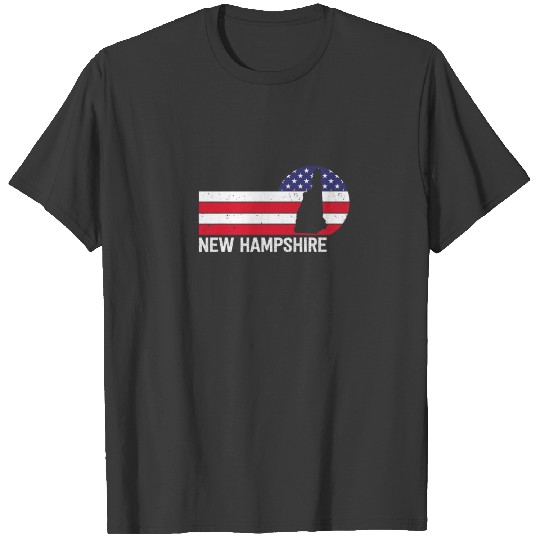 New Hampshire State Patriotic American Flag 4Th Of T-shirt