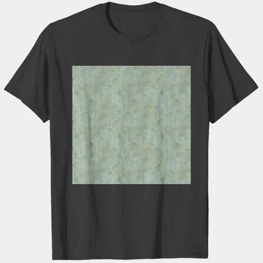 teal art deco fan pattern,teal,art deco,metallic,b T-shirt