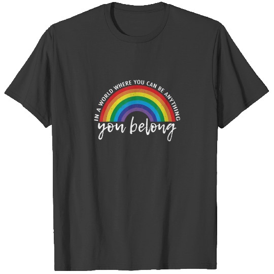 Gay Pride Month You Belong LGBTQ  LGBT Rainbow Fla T-shirt