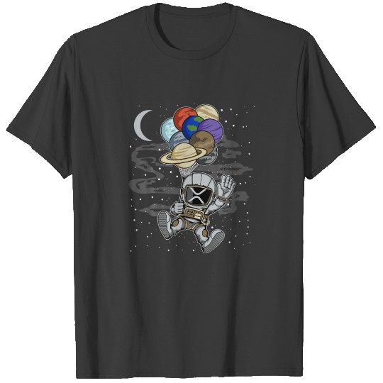Astronaut Waving Ripple XRP Coin To The Moon Crypt T-shirt