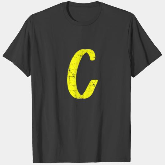 Letter C Single Initial Capital Alphabet Monogram T-shirt