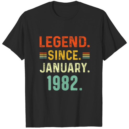 40Th Birthday Gifts 40 Years Old Legend Since Janu T-shirt