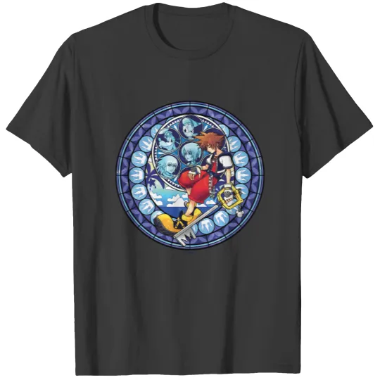 Kingdom Hearts | Blue Stained Glass Key Art T-shirt
