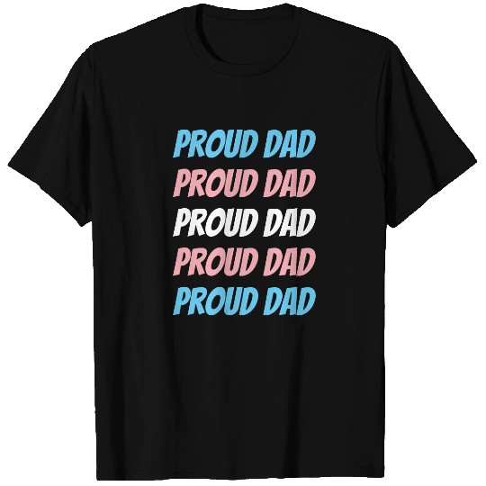 LGBTQ Transgender Pride Proud Dad Repeating Text T-shirt