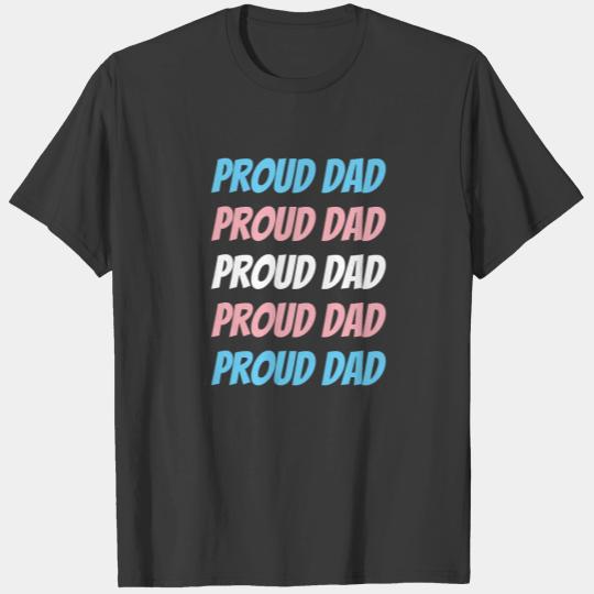 LGBTQ Transgender Pride Proud Dad Repeating Text T-shirt