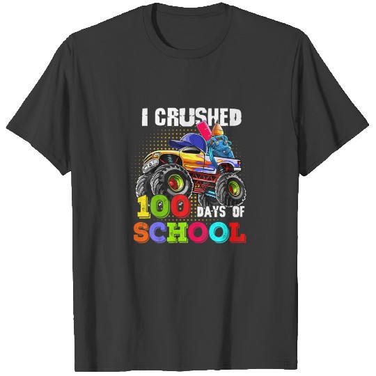 I Crushed 100 Days Of School Monster Truck Kids Te T-shirt