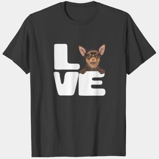 I Love My Brown Chihuahua Dog Lover T-shirt