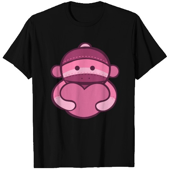 Pink Valentine Sock Monkey Merchandise T-shirt