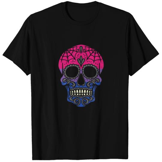 Bisexual Pride Sugar Skull Mexican Bisexuality LGB T-shirt