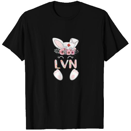 LVN Easter Nurse Floral Bunny T-shirt