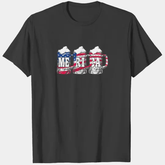 Funny Beer Mugs Outfit Usa Flag 4Th Of July Clothe T-shirt