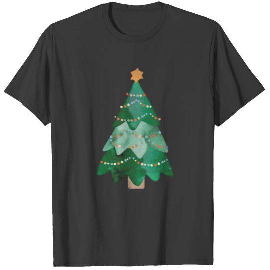 Christmas Lights,Gold Star Christmas Tree T-shirt