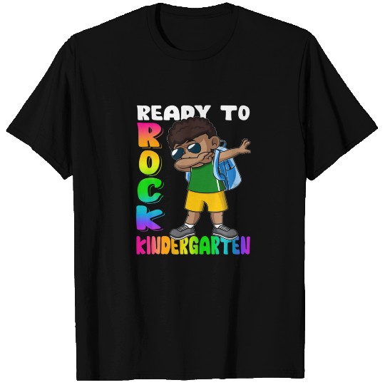 Ready To Rock Kindergarten Dabbing Black Boy Back T-shirt
