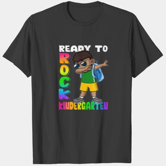 Ready To Rock Kindergarten Dabbing Black Boy Back T-shirt