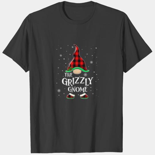 Grizzly Gnome Buffalo Plaid Matching Christmas Paj T-shirt