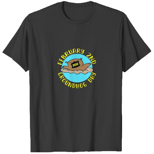 Cute Mask Wearing Groundhog Day February 2Nd 2022 T-shirt