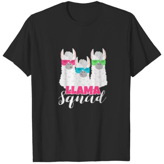 Cute Llama Squad Retro 80S Style T-shirt