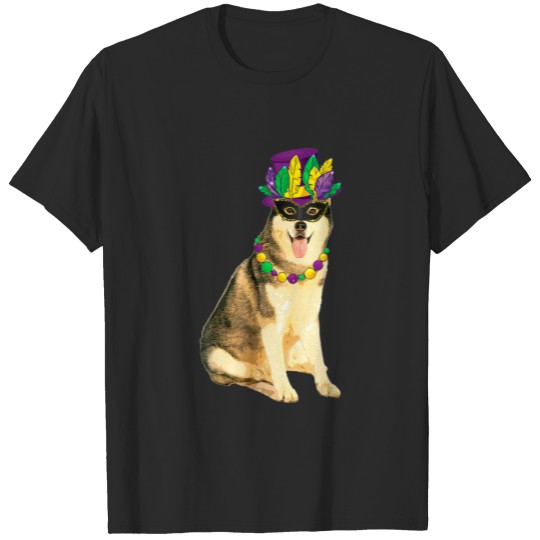 Discover Mardi Gras Mask Siberian Husky Dog Puppy Lover T-shirt