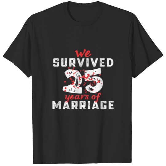 Discover Funny 25Th Wedding Anniversary Couples Married 40 T-shirt