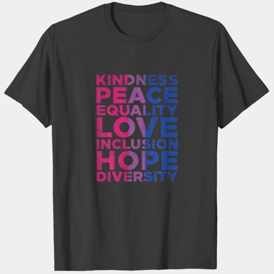 Kindness Equality Love LGBTQ Bisexual Flag Gay Pri T-shirt