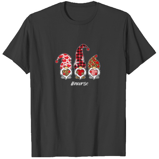 Leopard Nurse Gnome Christmas Valentine Family Gro T-shirt