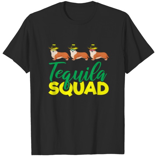 Tequila Squad Corgi Matching Cinco De Mayo Mexican T-shirt
