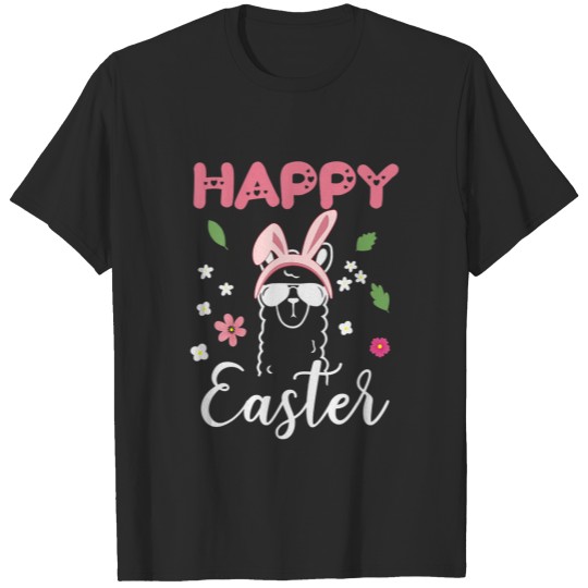 Discover Happy Easter Day Llama With Rabbit T-shirt