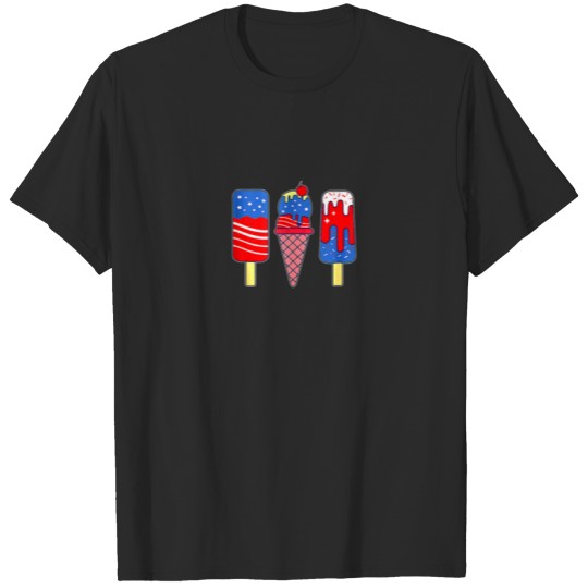 Popsicle Red White Blue American Flag Patriotic 4T T-shirt