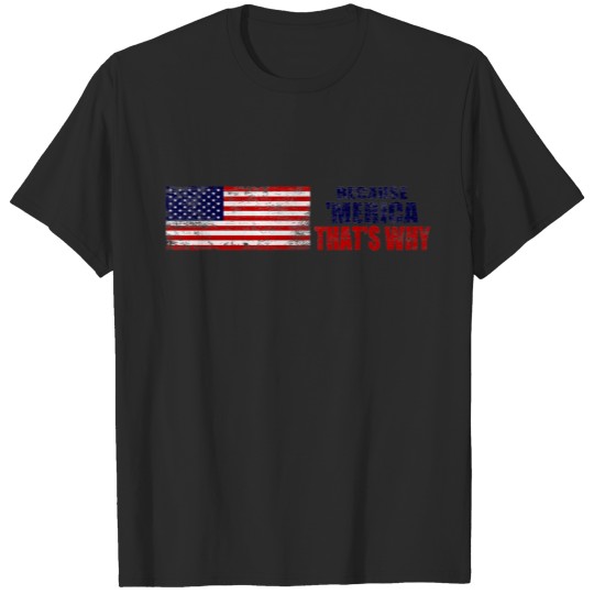 Discover BECAUSE 'MERICA THAT'S WHY US Flag T-shirt