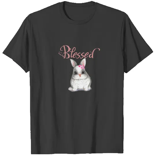 Blessed Rabbit Spring Easter Flower Bunny Egg Hunt T-shirt