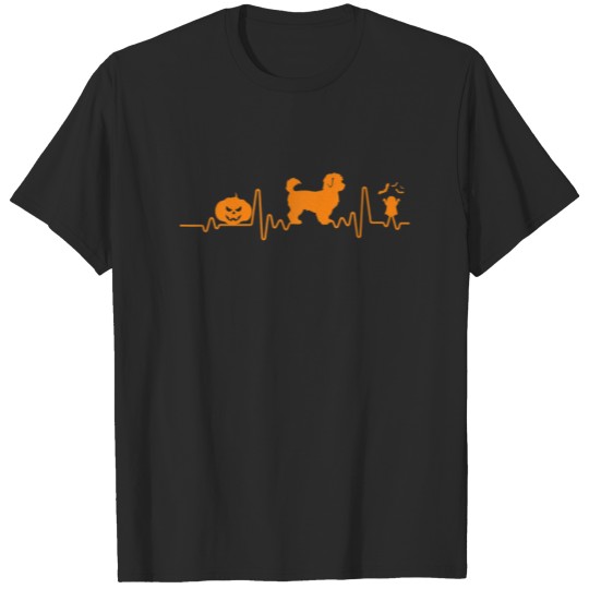 Discover Maltipoo Dog Heartbeat Pumpkin Funny Halloween Cos T-shirt