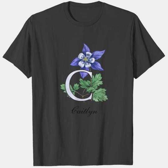 C for Columbine Flower Monogram T-shirt