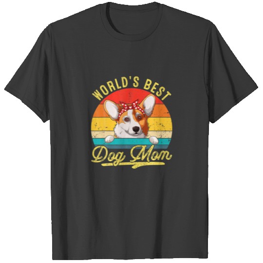 World's Best Corgi Dog Mom Retro Mother's Day T-shirt