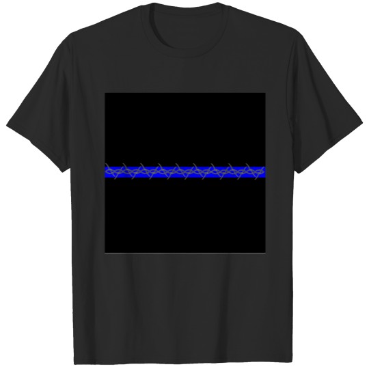 Discover Corrections Barbed Wire Blue Line T-shirt