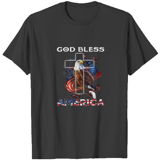 God Bless America Jesus Bald Eagle 4Th Of July Chr T-shirt
