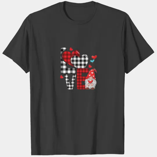Funny Valentine's Day Gnome Love Red Heart Happy V T-shirt
