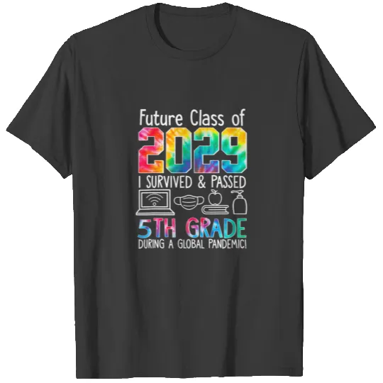 Colourful Class Of 2029 Fifth Grade Graduate Stude T-shirt