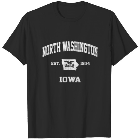 Discover North Washington Iowa IA Vintage State Athletic St T-shirt