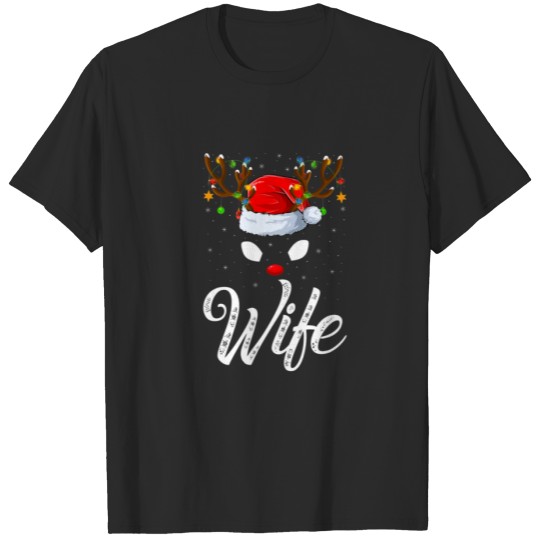 Discover Matching Family Santa Hat Wife Reindeer Christmas T-shirt