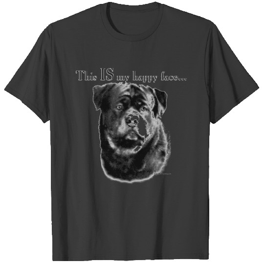 Discover Rottweiler Happy Face T-shirt