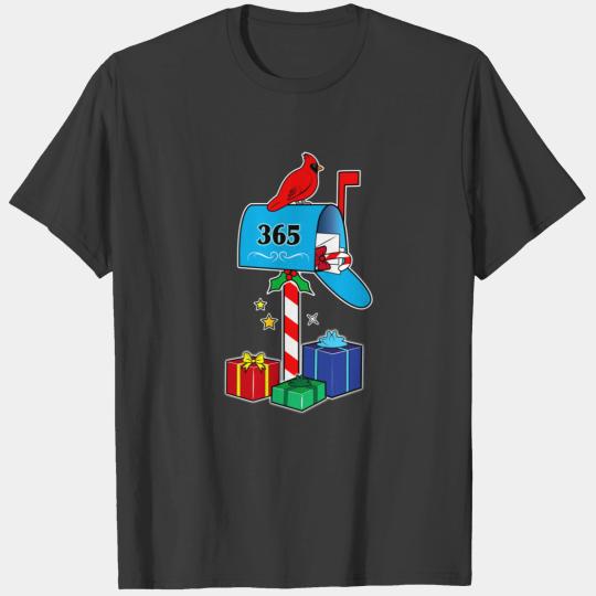 Christmas Mailbox with Cardinal and Gifts T-shirt