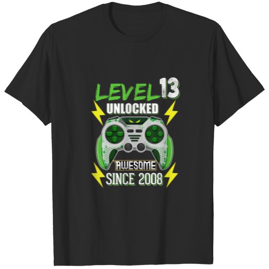 Discover Level 13 Unlocked Awesome Since 2008 Video Game Bi T-shirt