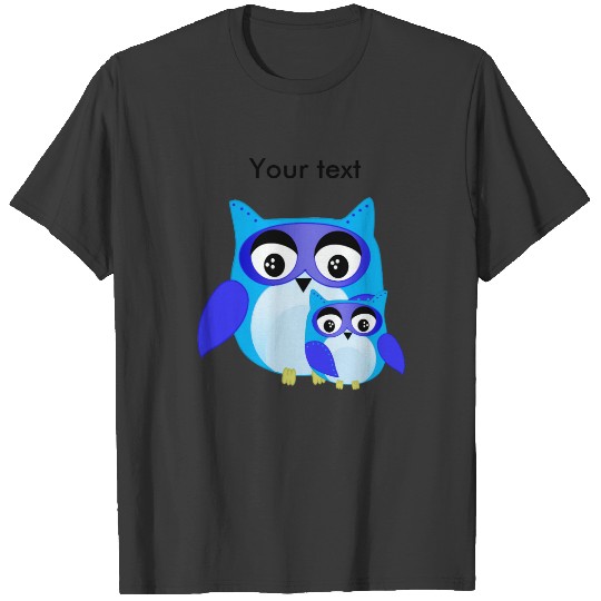 Discover Blue owl children cartoon Illustration T-shirt