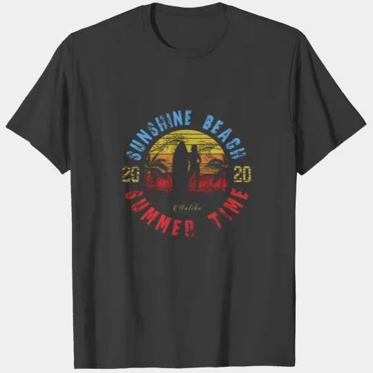 Vintage Sunshine Beach 2020 Malibu Summer Time T-shirt