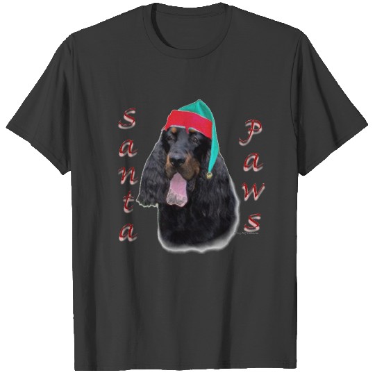 Gordon Setter Santa Paws T-shirt