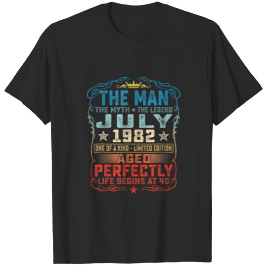 Discover July 1982 Man Myth Legend 40Th Birthday Gift 40 Ye T-shirt