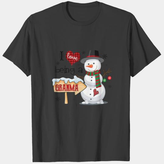 I Love Being A Grandmother Snowman Funny Family Ch T-shirt