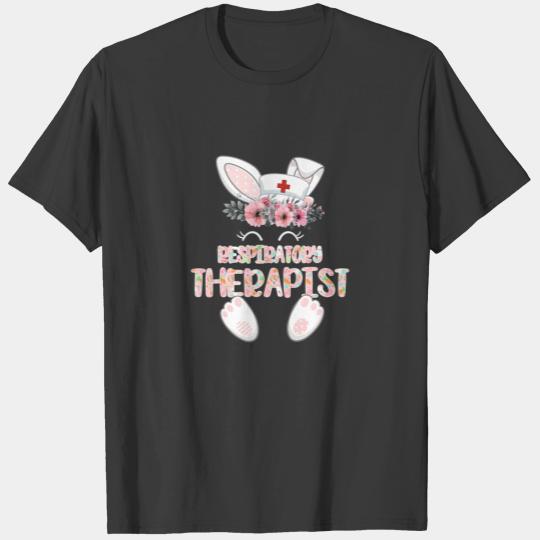 Respiratory Therapist Easter Nurse Floral Bunny T-shirt