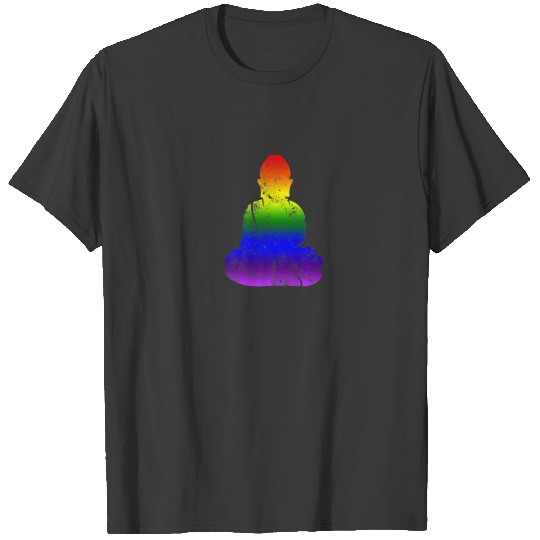 Rainbow Pride Buddha Vintage - Zen LGBTQ T-shirt